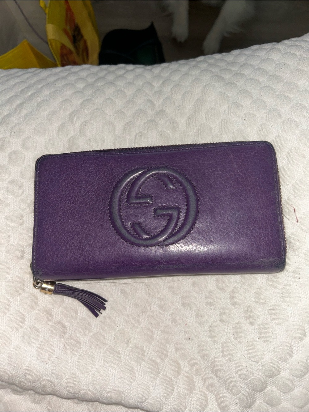 Gucci Purple Leather Zip Wallet with Tassel - Picture 4 of 9